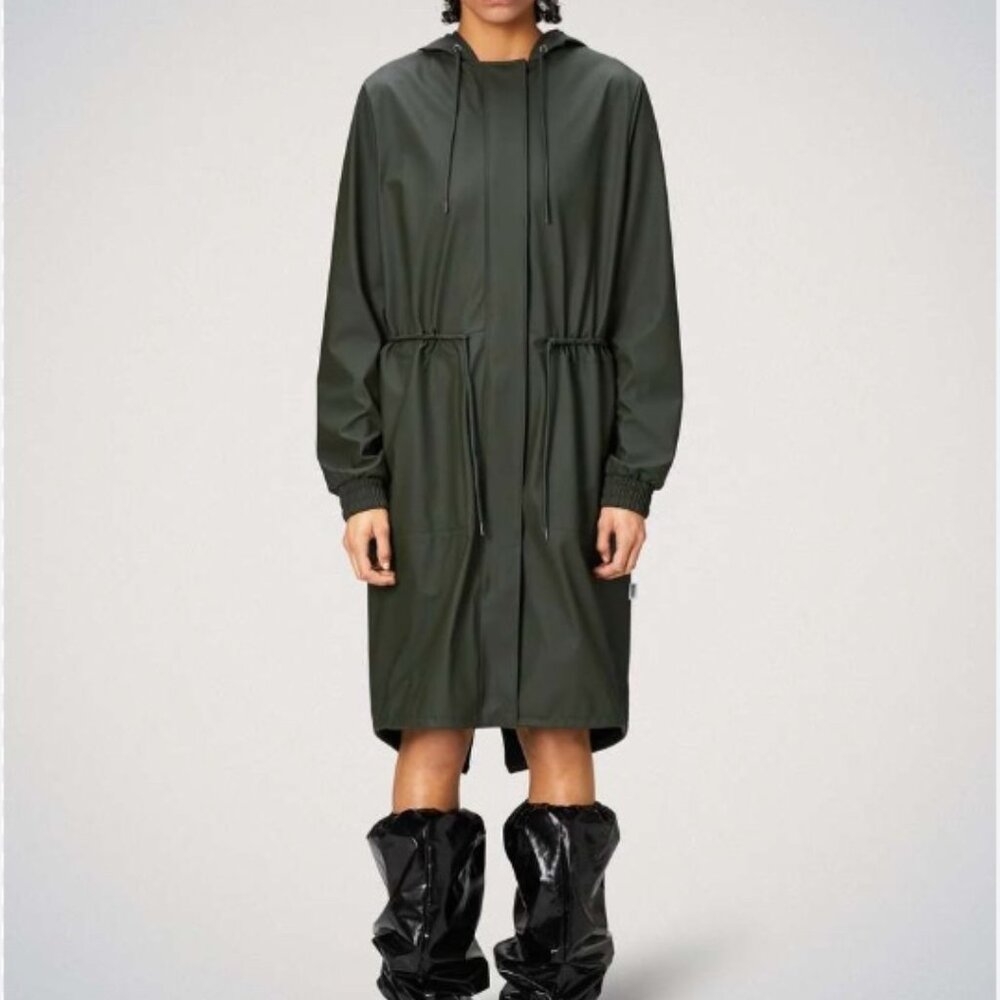 Rains String Parka Evergreen, Size: Small